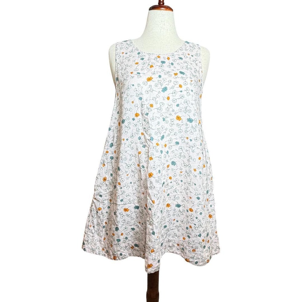 Cynthia Rowley Womens Floral Shift Dress with Pockets 100% Linen - Picture 2 of 9